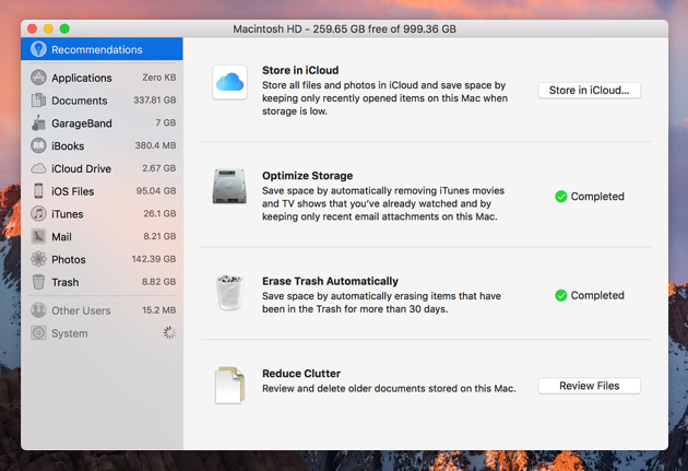 how to clean up mac disk with other